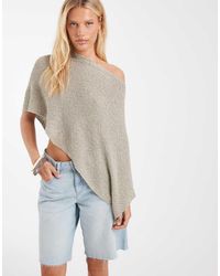 ASOS - Knitted Slub Cape - Lyst