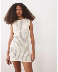 ASOS - Crochet Knit Cotton Blend Shift Dress - Lyst