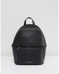 ted baker black leather backpack