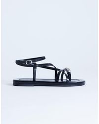 TOPSHOP - Sabrina Metal Toe Flat Sandal - Lyst
