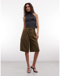 ASOS - Short bermuda ajusté en sergé fluide olive - Lyst