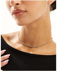 ASOS - Short Necklace With Fine Curb Chain Design - Lyst