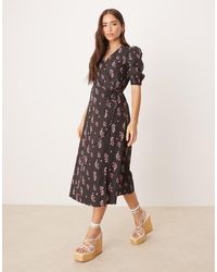 Glamorous - Wrap Midi Dress - Lyst