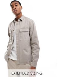 ASOS - Overshirt With Square Collar And Patch Pocket - Lyst