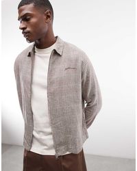 AllSaints - Keal Linen Blend Logo Jacket - Lyst