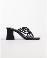 Public Desire - Woven Block Heeled Sandals - Lyst