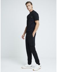 River Island - Slim Fit Stretch Smart Cargo Joggers - Lyst