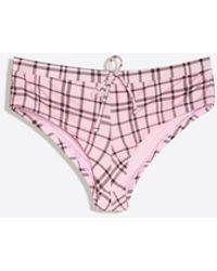 Bershka - Checked Culotte Bikini Briefs - Lyst