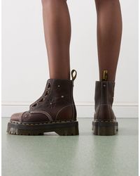 Dr. Martens - Dr. martens - sinclair - bottes avec détails fleuris estampés - marron foncé - Lyst