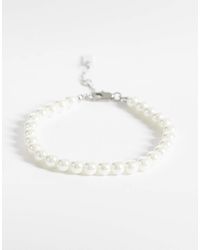 ASOS - 6mm Glass Faux Pearl Beaded Bracelet - Lyst