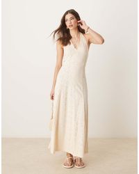 ASOS - Broderie Halter Midi Dress - Lyst