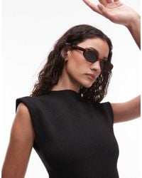 Mango - Oval Frame Tortoise Shell Sunglasses - Lyst