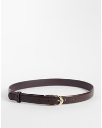 Mango - Klassieke Riem Met Ovale Gesp - Lyst