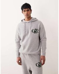 ASOS - Oversized Co-Ord Knitted Hoodie With Nyc Chest Logo - Lyst