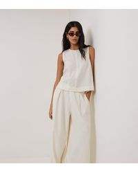 Nobody's Child Petite - Linen-Blend Wide Leg Trousers - Lyst