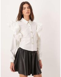 Sister Jane - Afterglow Oversized Shoulder Ruffle Shirt - Lyst