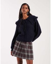 & Other Stories - Alpaca And Wool Oversized Collar Tie Up Knitted Cardigan - Lyst