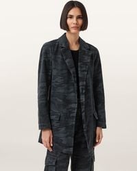 AllSaints - – aleida – jeans-blazer mit military-muster - Lyst