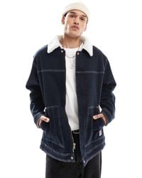 Wrangler - Casey Jones Workwear Borg Sherpa Lined Denim Worker Jacket - Lyst