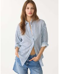 Stradivarius - – hemdbluse aus leinenmix - Lyst