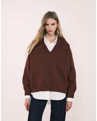 ASOS - Extreme Boxy V Neck Structured Jumper - Lyst