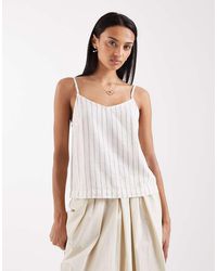 JJXX - Linen-blend Stripe Cami Top - Lyst