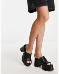 Stradivarius - Mules à talon - noir - Lyst