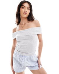 Cotton On - Staple Rib Off The Shoulder Short Sleeve Top - Lyst