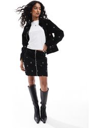 Nobody's Child - Dalston Cord Embroidered Mini Skirt - Lyst