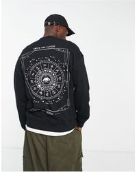Only & Sons - Oversized Crew Neck Sweat With Zodiac Back Print - Lyst