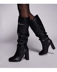 SIMMI - Simmi London Hanzel Wide Fit Ruched Block Heeled Knee Boots - Lyst