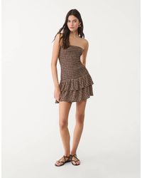 Stradivarius - Aangerimpelde Mini-Jurk Met Print - Lyst