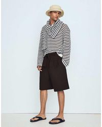 Bershka - Wide-leg Bermuda Shorts With Belt - Lyst