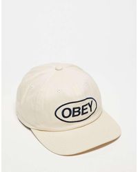 Obey - Oval 6 Panel Strapback Logo Cap - Lyst