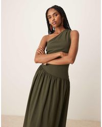 Mango - Maxi Jurk Met Blote Schouder, Verlaagde Taille En Zachte Bolle Zoom - Lyst