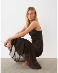 ASOS - Chiffon Sleeveless Maxi Dress With Godet Hem - Lyst