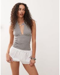 Weekday - Deep Halter Neck Top - Lyst