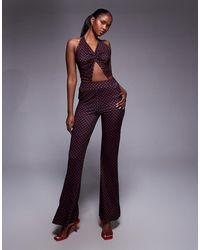 Liquor N Poker - Dazed Mid Rise Flare Trouser Co-Ord - Lyst