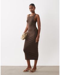 Mango - Twist Strap Jersey Midi Dress - Lyst