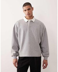 ASOS - Extreme Oversized Rugby Polo With Contrast Collar - Lyst