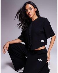 ASOS - Weekend Collective Co-Ord Short Sleeve Waffle Cardigan With Nylon Trim - Lyst
