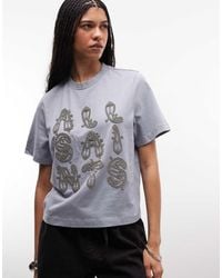 AllSaints - Ella Lisa Short Sleeve Embellished Logo T-shirt - Lyst