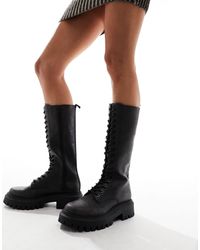 Stradivarius - Knee High Lace Up Boot - Lyst