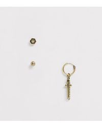 Icon Brand Multi-pack de pendientes dorados - Multicolor