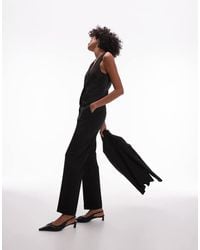 Mango - Pantalones De Traje Negros De Corte Slim De (Parte De Un Conjunto) - Lyst