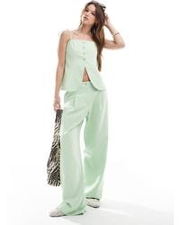 Miss Selfridge - Pantalon d'ensemble ample habillé - matcha - Lyst