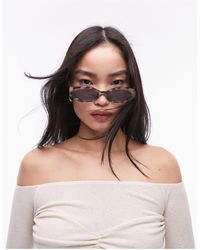 TOPSHOP - Cosmo - occhiali da sole cat-eye rettangolari tartarugati chiari - Lyst