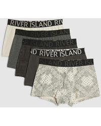River Island - Paisley Bandana Print Pack Of 5 Trunks - Lyst