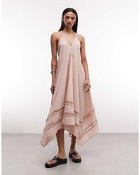 AllSaints - Lil Sleeveless Racer Back Lace Midi Dress - Lyst