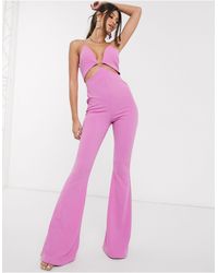 asos edition sequin & fringe cut out jumpsuit